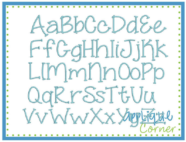 Raindrops Embroidery Font