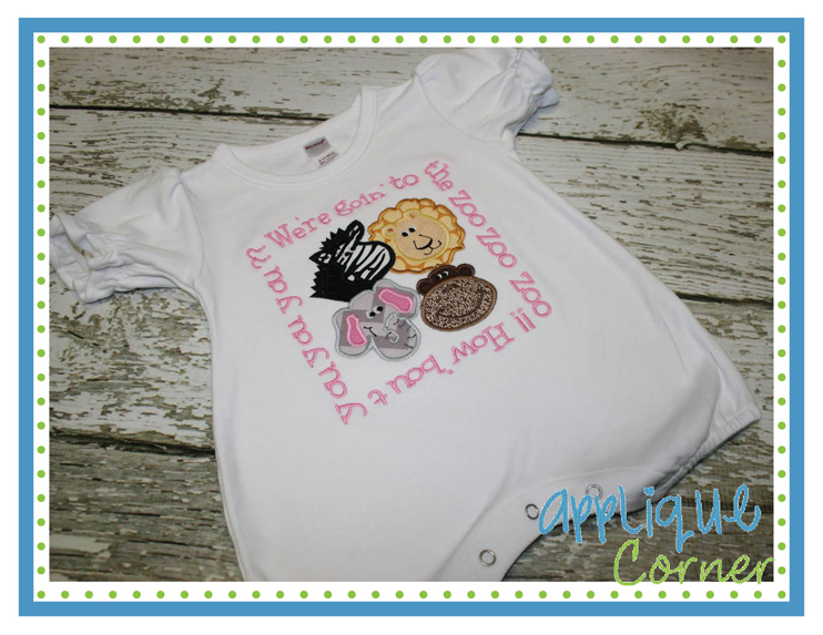 Zoo  Were Going Applique Design