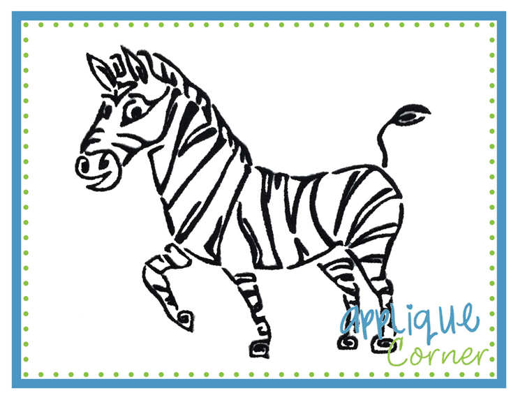 Zebra Swirl Embroidery Design